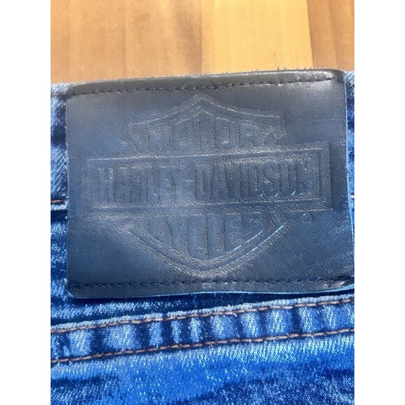 Harley Davidson Women’s Bootcut Jeans 16P Dark Wash Button And Zip Closure Logo - Picture 6 of 12